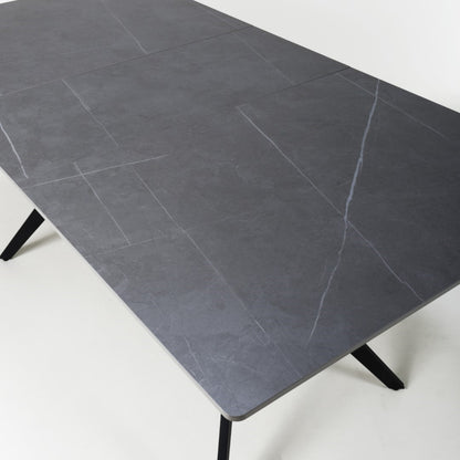 Shankar Timor 180Cm Extending Grey Marble Effect Dining Table