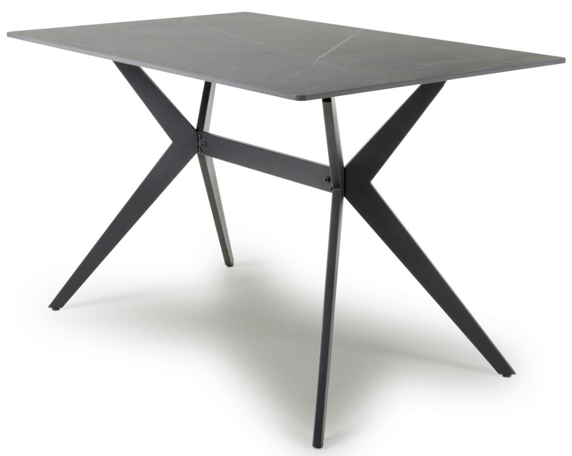 Shankar Timor 120Cm Grey Marble Effect Dining Table