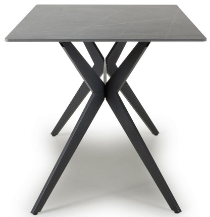 Shankar Timor 120Cm Grey Marble Effect Dining Table