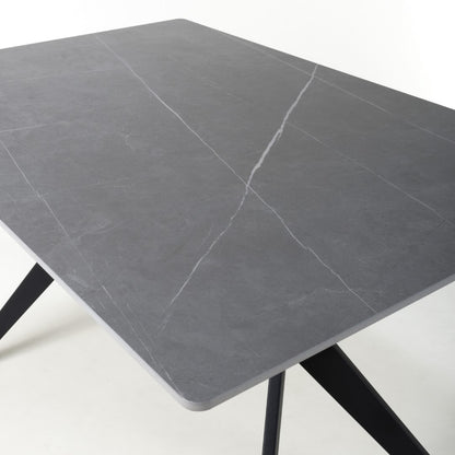 Shankar Timor 120Cm Grey Marble Effect Dining Table