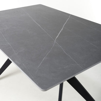 Shankar Timor 160Cm Grey Marble Effect Dining Table