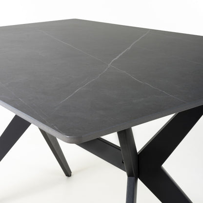 Shankar Timor 120Cm Grey Marble Effect Dining Table