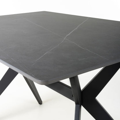 Shankar Timor 160Cm Grey Marble Effect Dining Table