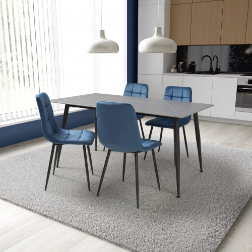 Shankar Monaco Grey Ceramic 160cm Dining Table with 4 Madison Blue Dining Set