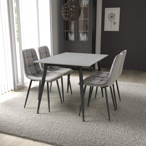 Shankar Monaco Grey Ceramic 120cm Dining Table with 4 Madison Grey Dining Set