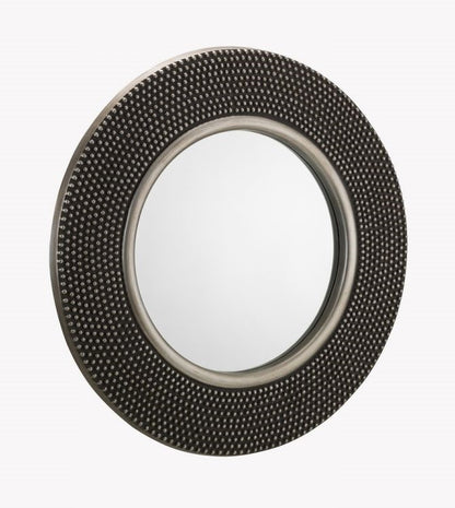 Julian Bowen Adagio Round Studded Pewter Wall Mirror