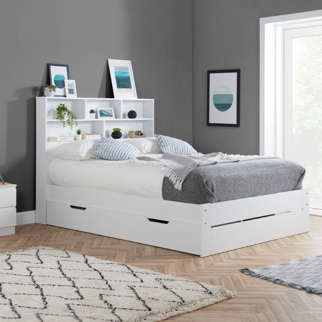 Birlea Alfie White Wooden Storage Bed Frame