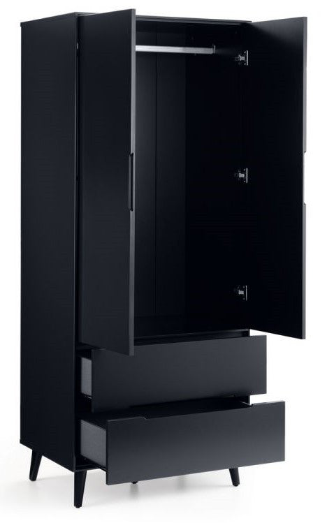 Julian Bowen Alicia Anthracite Combination 2 Door and 2 Drawers Wardrobe