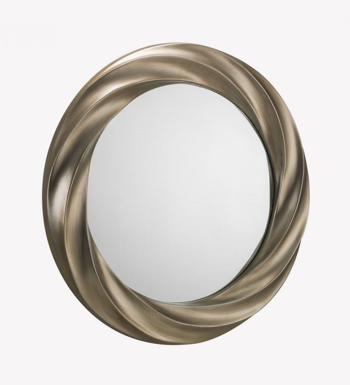 Julian Bowen Andante Champagne Round Silver Wall Mirror