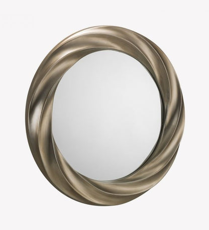 Julian Bowen Andante Champagne Round Silver Wall Mirror