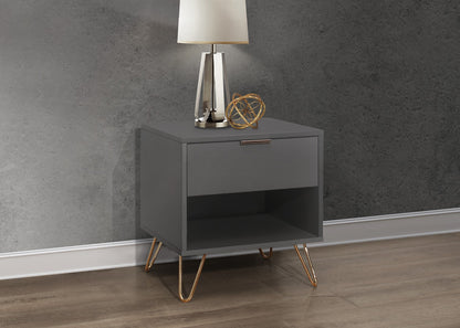 Birlea Arlo Charcoal 1 Drawer Wooden Bedside