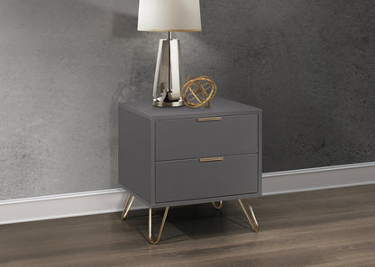 Birlea Arlo Charcoal 2 Drawer Wooden Bedside