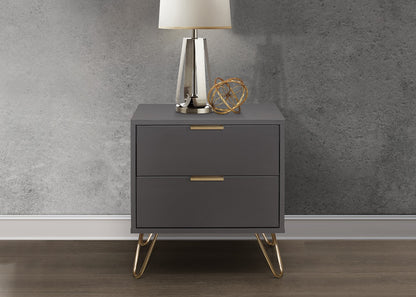 Birlea Arlo Charcoal 2 Drawer Wooden Bedside