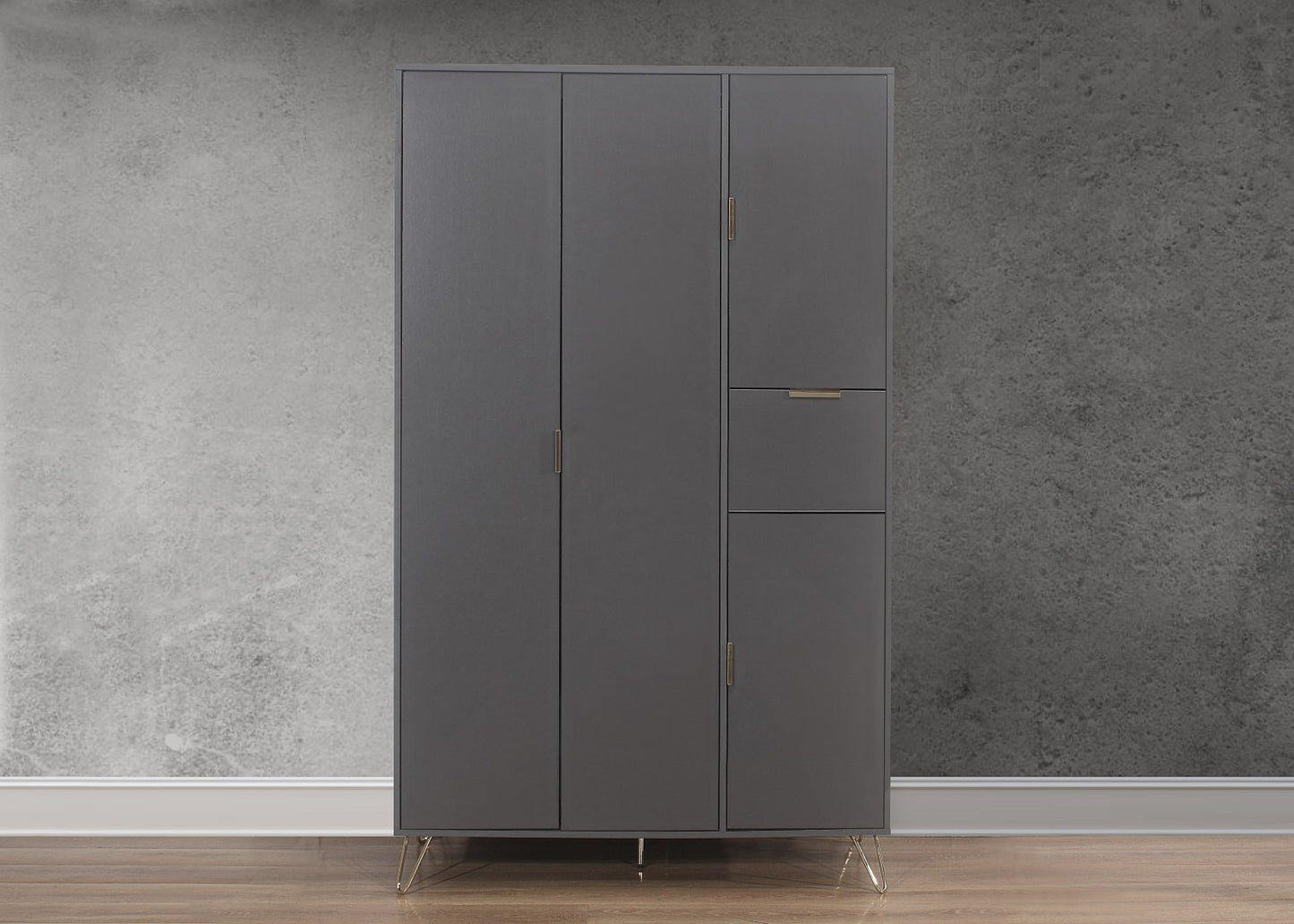 Birlea Arlo Grey 4 Door Wardrobe