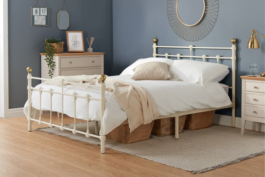 Birlea Atlas 4ft Small Double Cream Metal Bed Frame