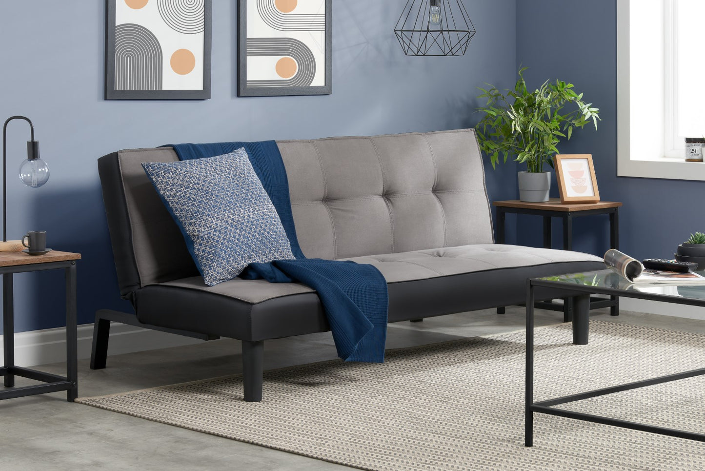 Birlea Aurora Grey Fabric Sofa Bed