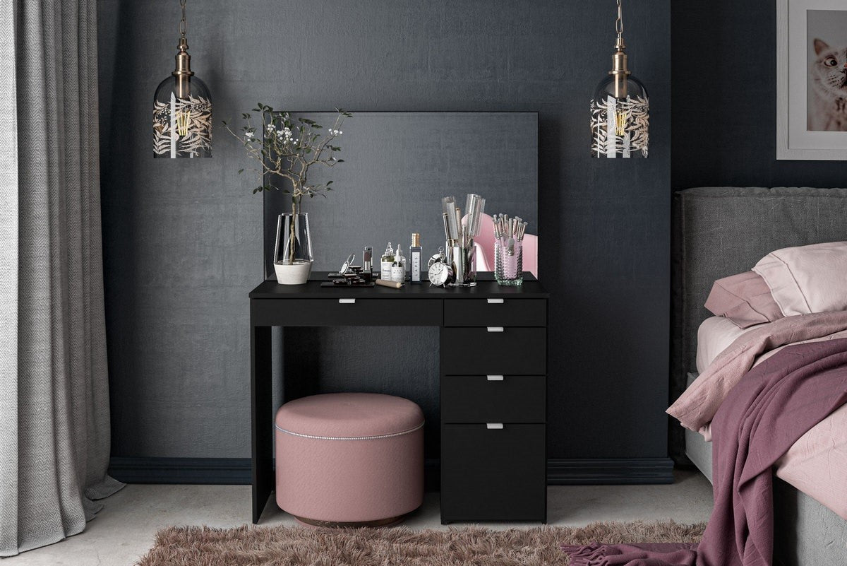 Birlea Ava Black 5 Drawer Dressing Table