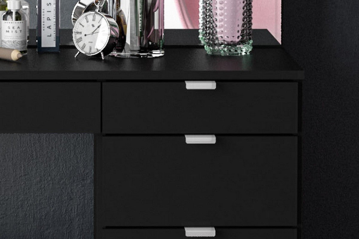 Birlea Ava Black 5 Drawer Dressing Table