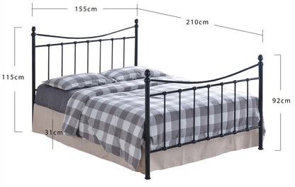 Time Living Alderley 4ft6 Double Black Metal Bed Frame