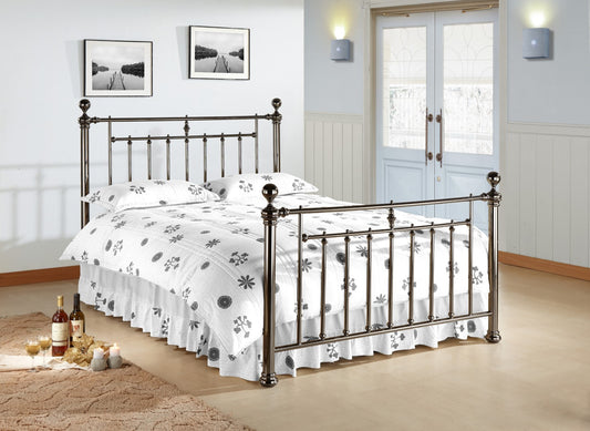 Time Living Alexander 4ft6 Double Black Nickel Metal Bed Frame