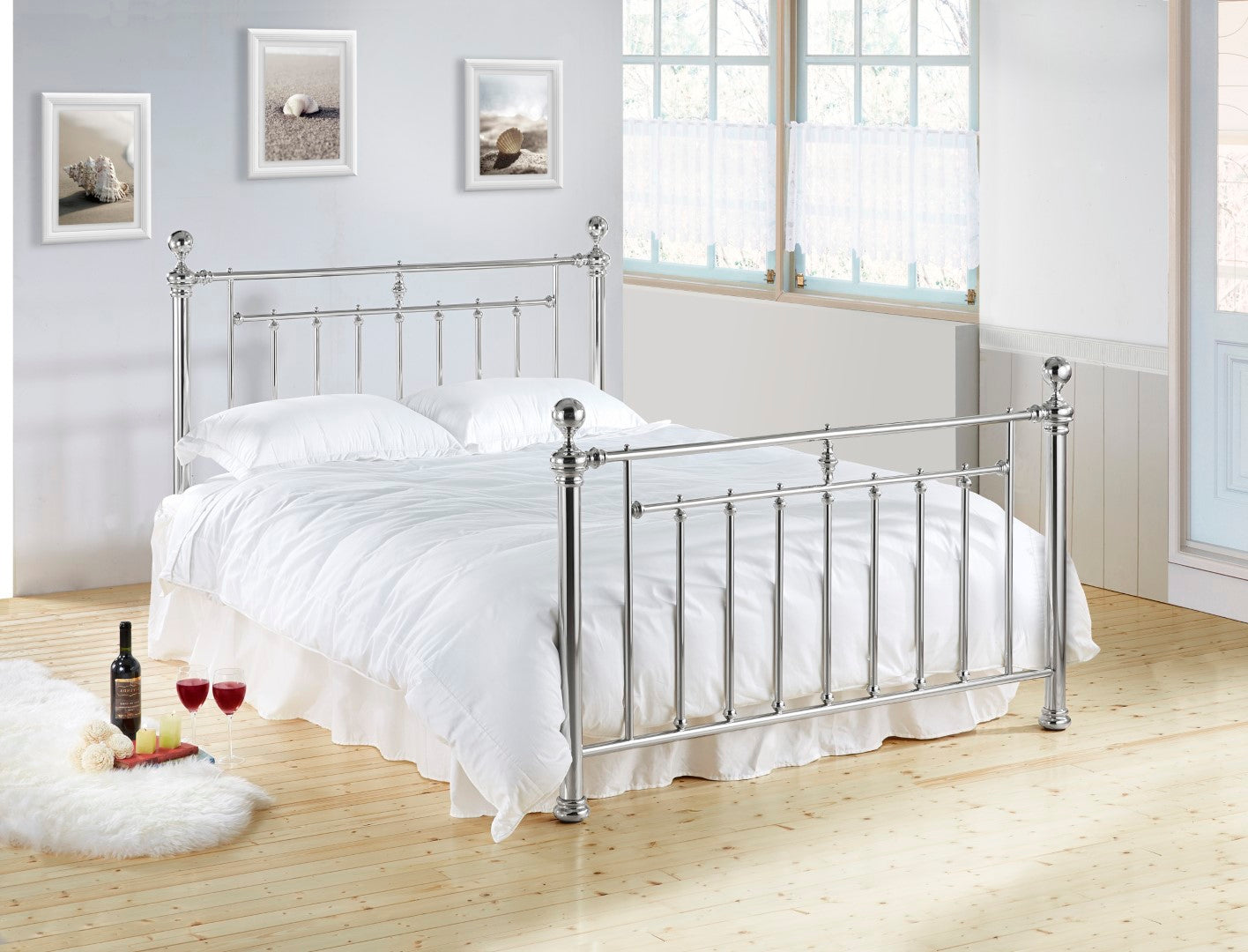 Time Living Alexander 5ft Kingsize Chrome Metal Bed Frame