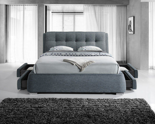 Artisan 5ft Kingsize Dark Grey 4 Drawers 2 Sides Fabric Bed
