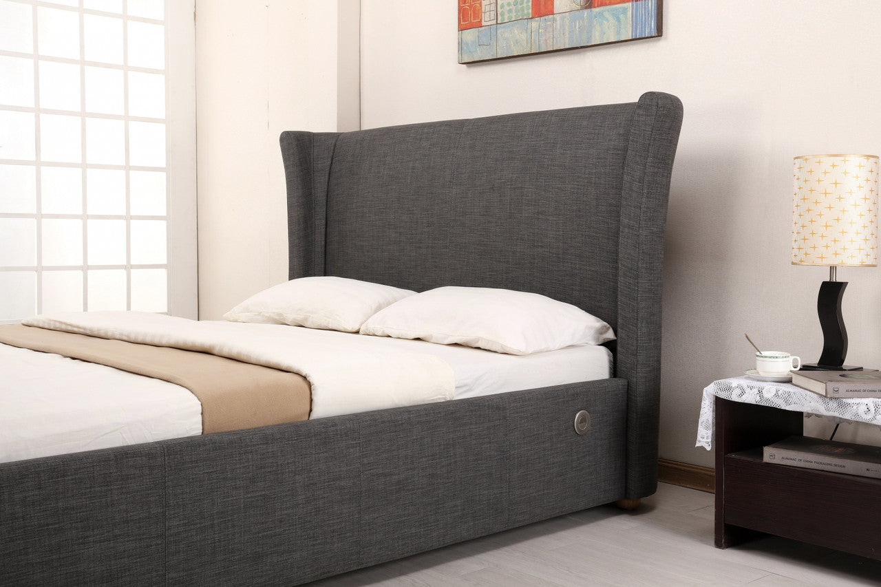 Artisan 4ft6 Double Grey Fabric Music Tv Bed