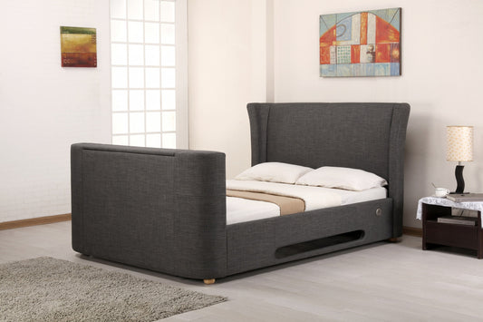 Artisan 4ft6 Double Grey Fabric Music Tv Bed