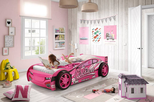 Artisan Novelty Girls Pink Racer Car Bed