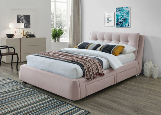 Artisan 5ft Kingsize Pink 4 Drawers 2 Sides Fabric Bed