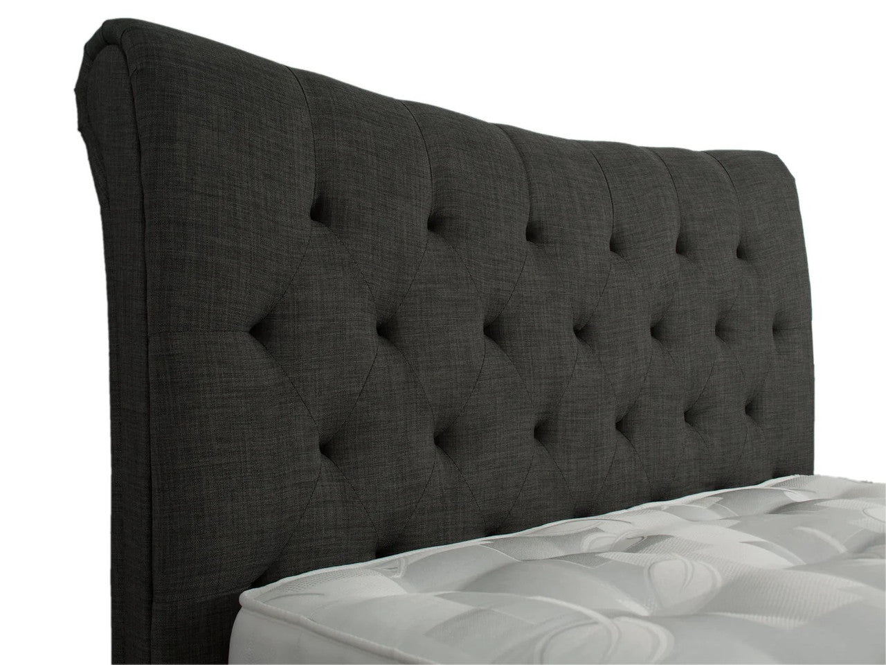 Artisan 4ft6 Double Scroll Grey Fabric Bed