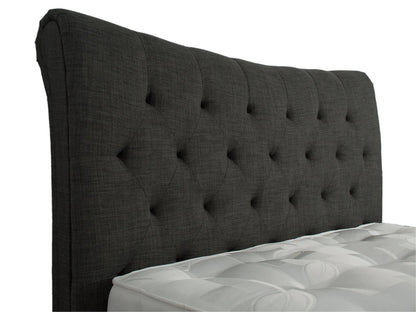 Artisan 5ft Kingsize Scroll Grey Fabric Bed
