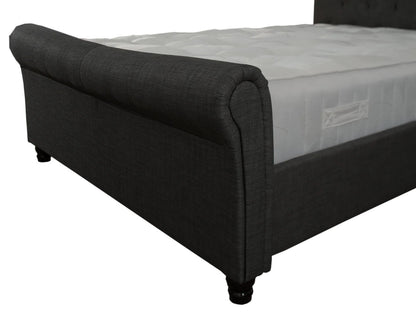 Artisan 4ft6 Double Scroll Grey Fabric Bed