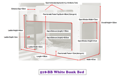 Artisan Trio White Bunk Bed