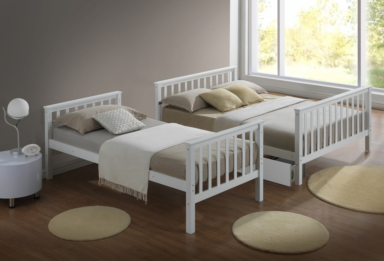 Artisan White Three Sleeper Wooden Bunk Bed