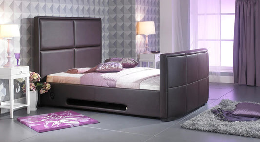 Artisan Zayna 4ft6 Double Brown Leather Tv Bed