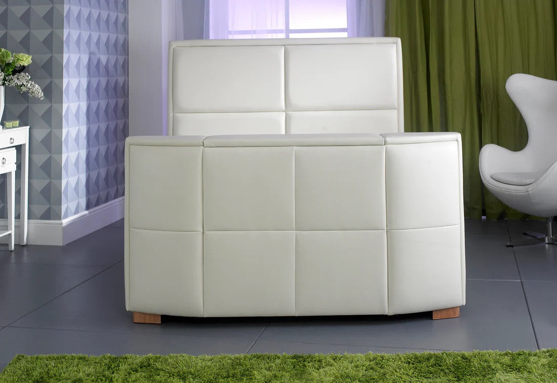 Artisan Zayna 5ft Kingsize Ivory Leather TV Bed