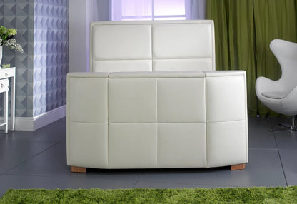 Artisan Zayna 5ft Kingsize Ivory Leather TV Bed