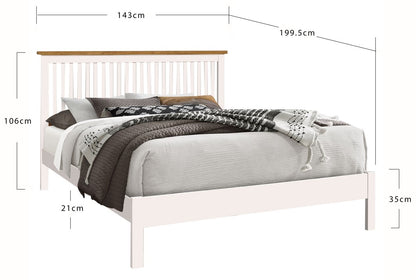 Time Living Ascot 4ft6 Double White Wood Bed Frame