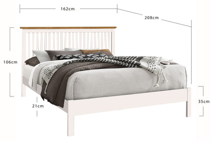 Time Living Ascot 5ft Kingsize White Wood Bed Frame
