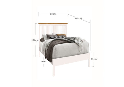 Time Living Ascot 3ft Single White Wood Bed Frame