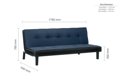 Birlea Aurora Blue Fabric Sofa Bed