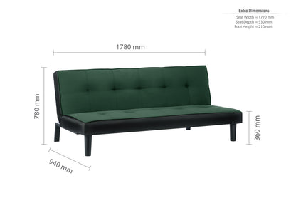 Birlea Aurora Green Fabric Sofa Bed