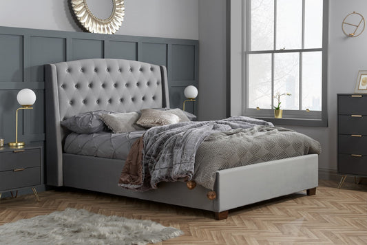 Birlea Balmoral 6ft Super Kingsize Grey Fabric Bed Frame
