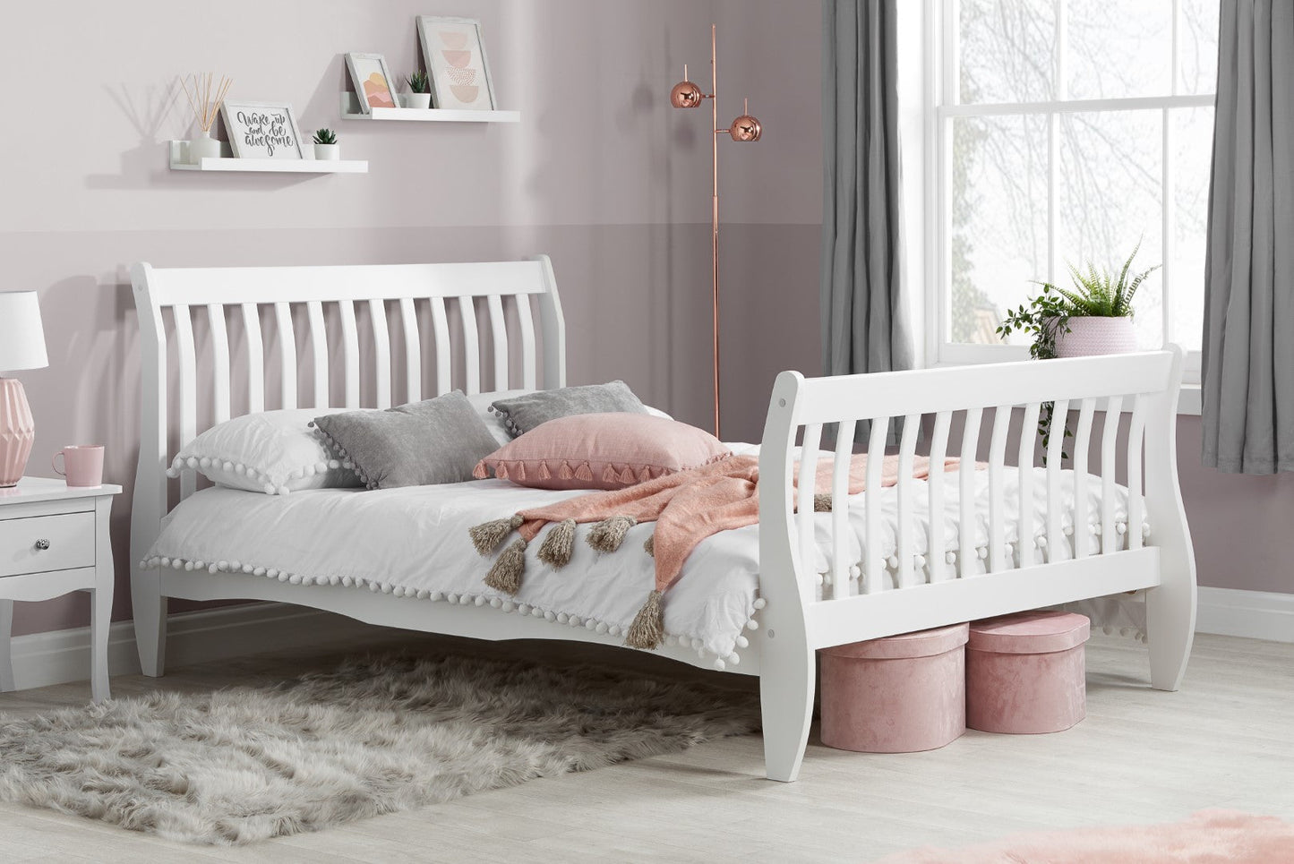 Birlea Belford 4ft6 Double White Pine Bed Frame