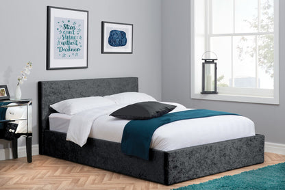 Birlea Berlin 4ft6 Double Black Crushed Velvet Ottoman Bed