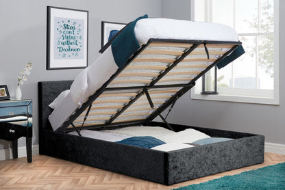 Birlea Berlin 4ft6 Double Black Crushed Velvet Ottoman Bed