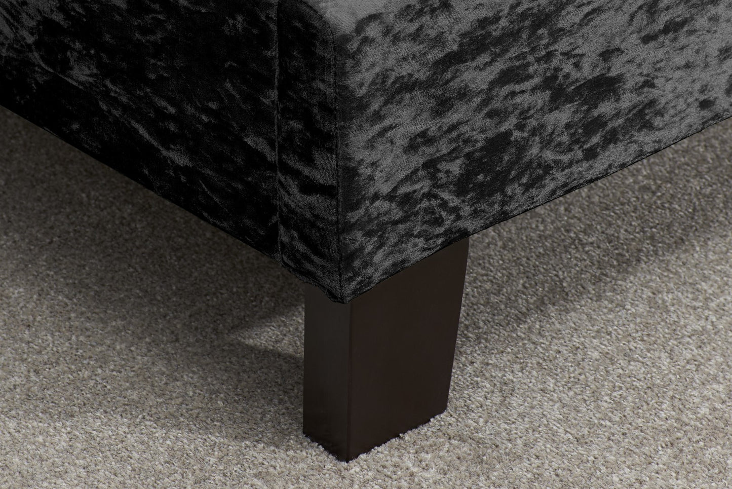 Birlea Berlin 3ft Single Black Crushed Velvet Bed Frame