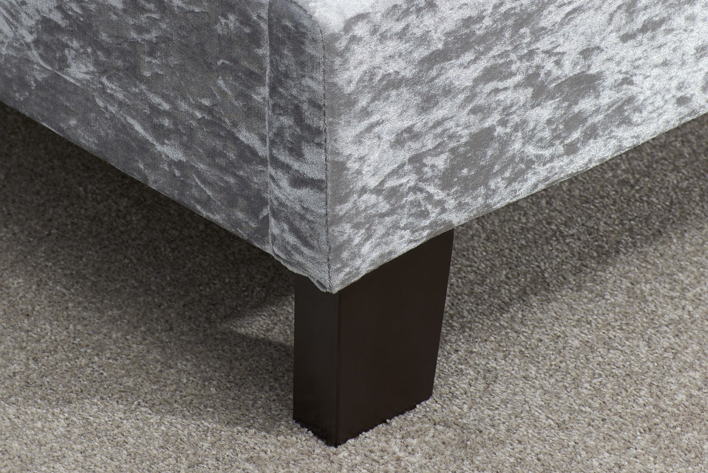 Birlea Berlin 3ft Single Steel Grey Crushed Velvet Bed Frame