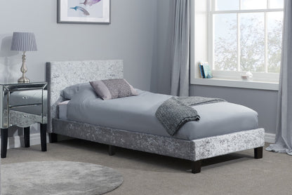 Birlea Berlin 3ft Single Steel Grey Crushed Velvet Bed Frame